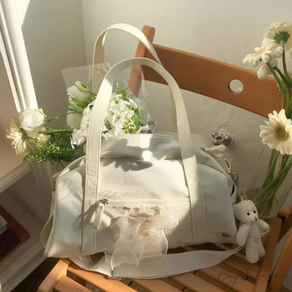 Nylon Sewing Thread Crossbody Beige shoulder-250126
