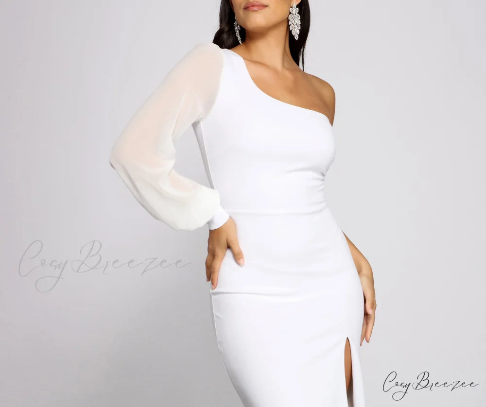 Odette Formal One Charming Shoulder Crepe Mermaid Dress
