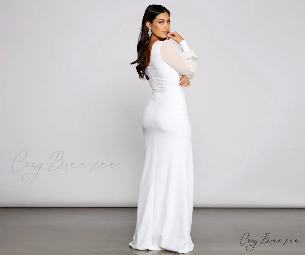Odette Formal One Charming Shoulder Crepe Mermaid Dress