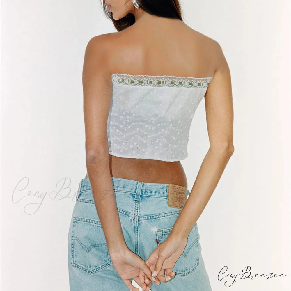 Off-Shoulder Bandage Crop Top croptop-250223