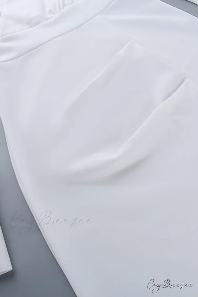 Off Shoulder Satin Dress with Gathered Silt