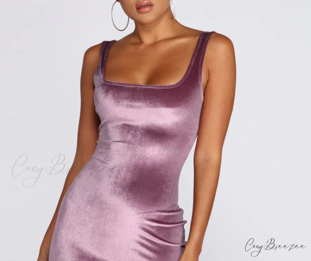 Oh So Stylish Velvet Mini Dress