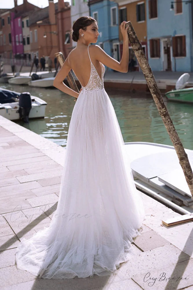 Oia Romance Tulle Trendy A-Line Wedding Dress