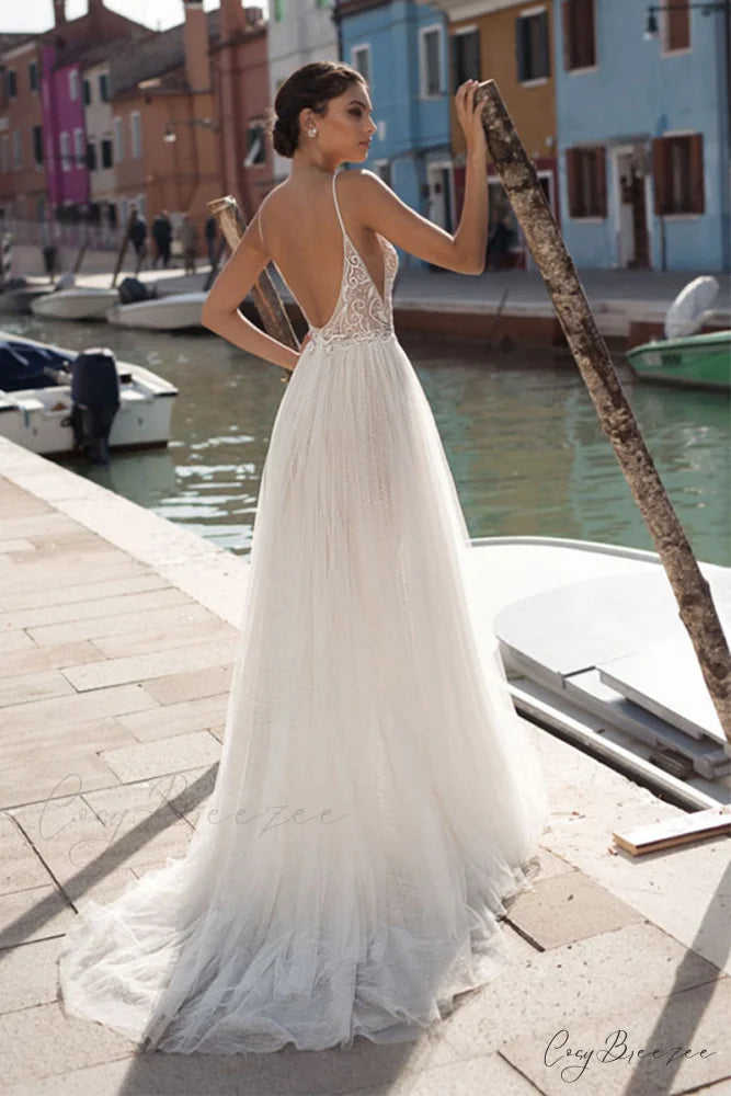 Oia Romance Tulle Trendy A-Line Wedding Dress