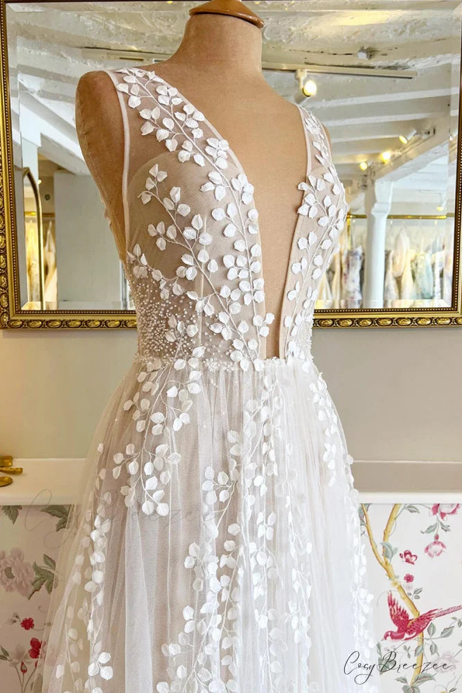 Olena Ethereal A-line Trendy Tulle Wedding Dress