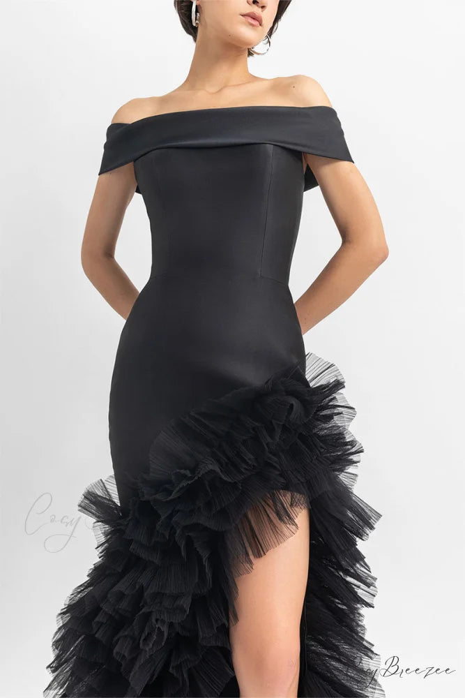 Olivia Black Graceful Off-the-Shoulder Maxi Dress