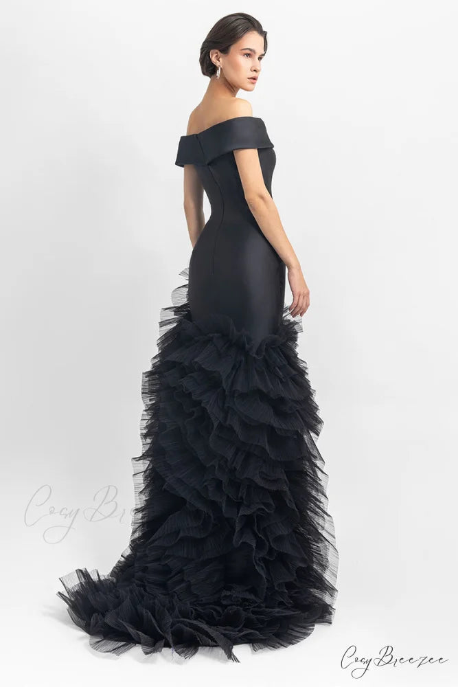 Olivia Black Graceful Off-the-Shoulder Maxi Dress