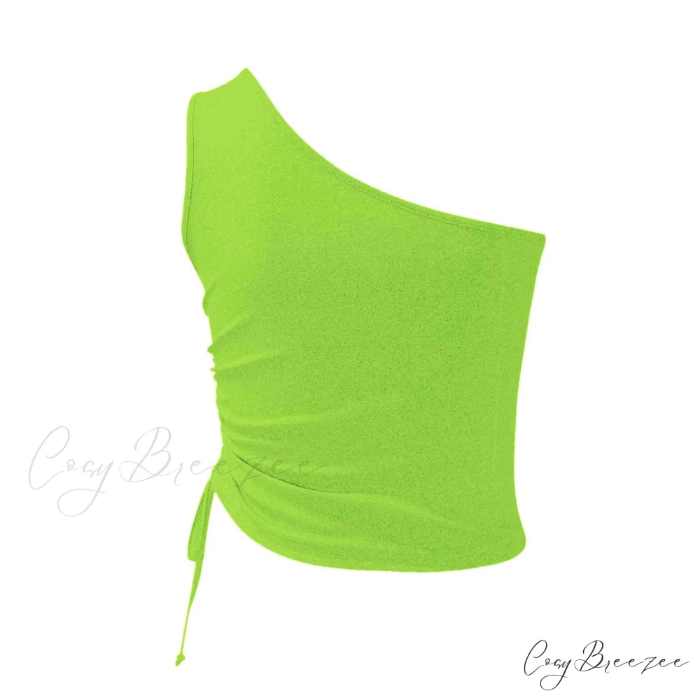 One Shoulder Cami Tie with Detail