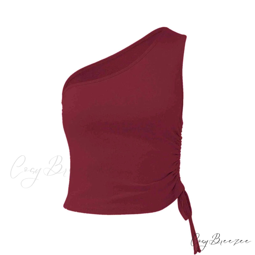 One Shoulder Cami Tie with Detail