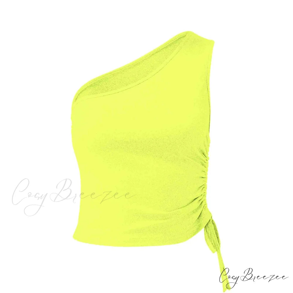 One Shoulder Cami Tie with Detail