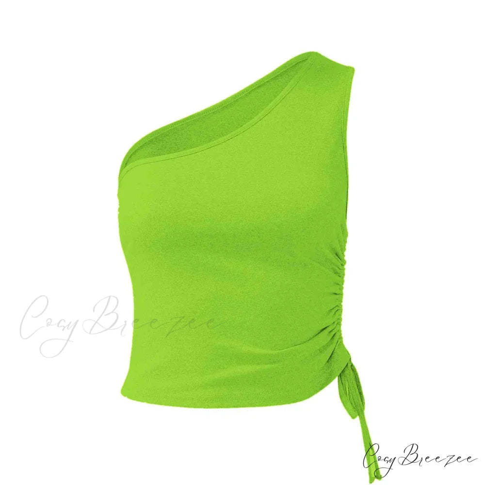 One Shoulder Cami Tie with Detail