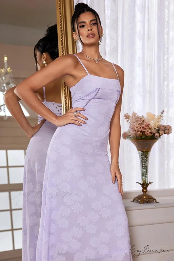 Orchid Lovers Graceful Floral Maxi Dress