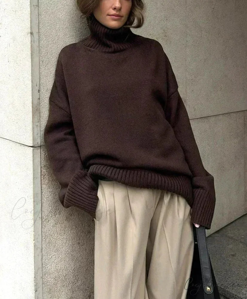 Oversize Vintage Turtleneck Winter Sweater swraters-241228