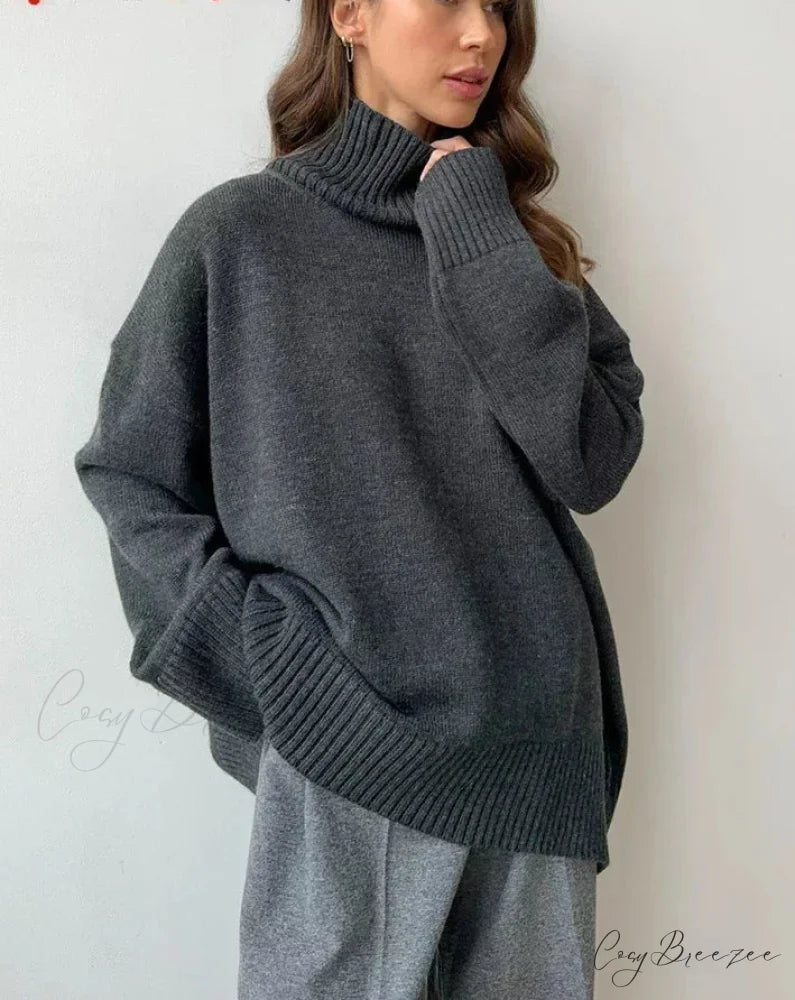Oversize Vintage Turtleneck Winter Sweater swraters-241228
