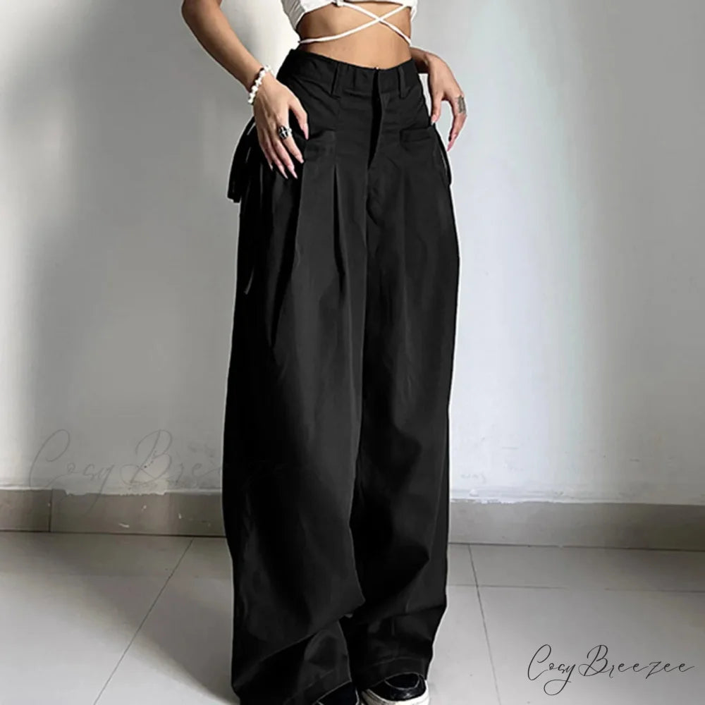 Oversized All-Match Cargo Pants Black / S pants-241228