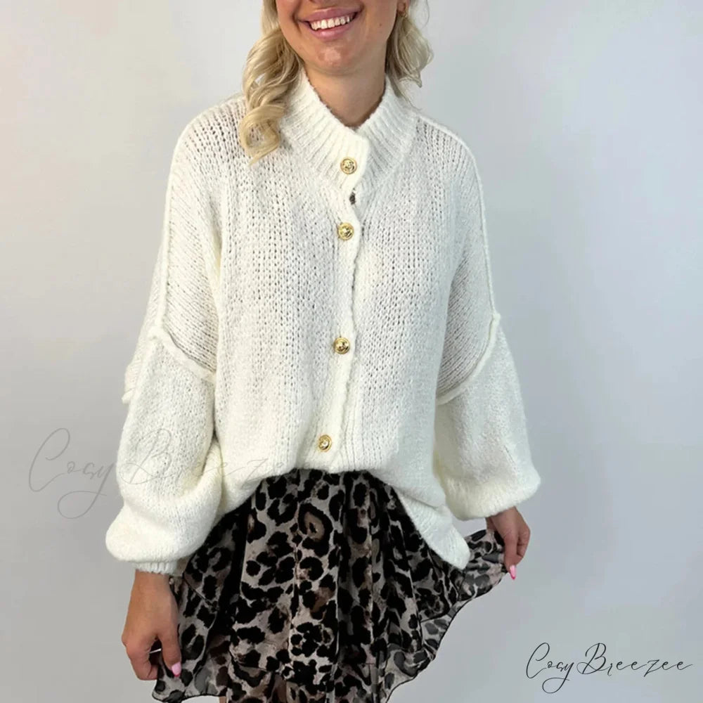 Oversized Button Down Chunky Knit Cardigan cardigans-241228