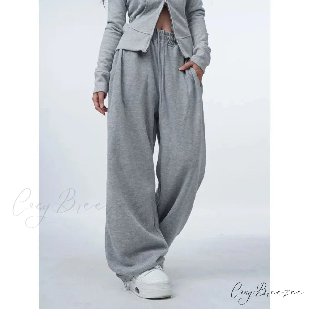 Oversized Gray Y2K Women Sweatpants Pants Grey / S pants-241228