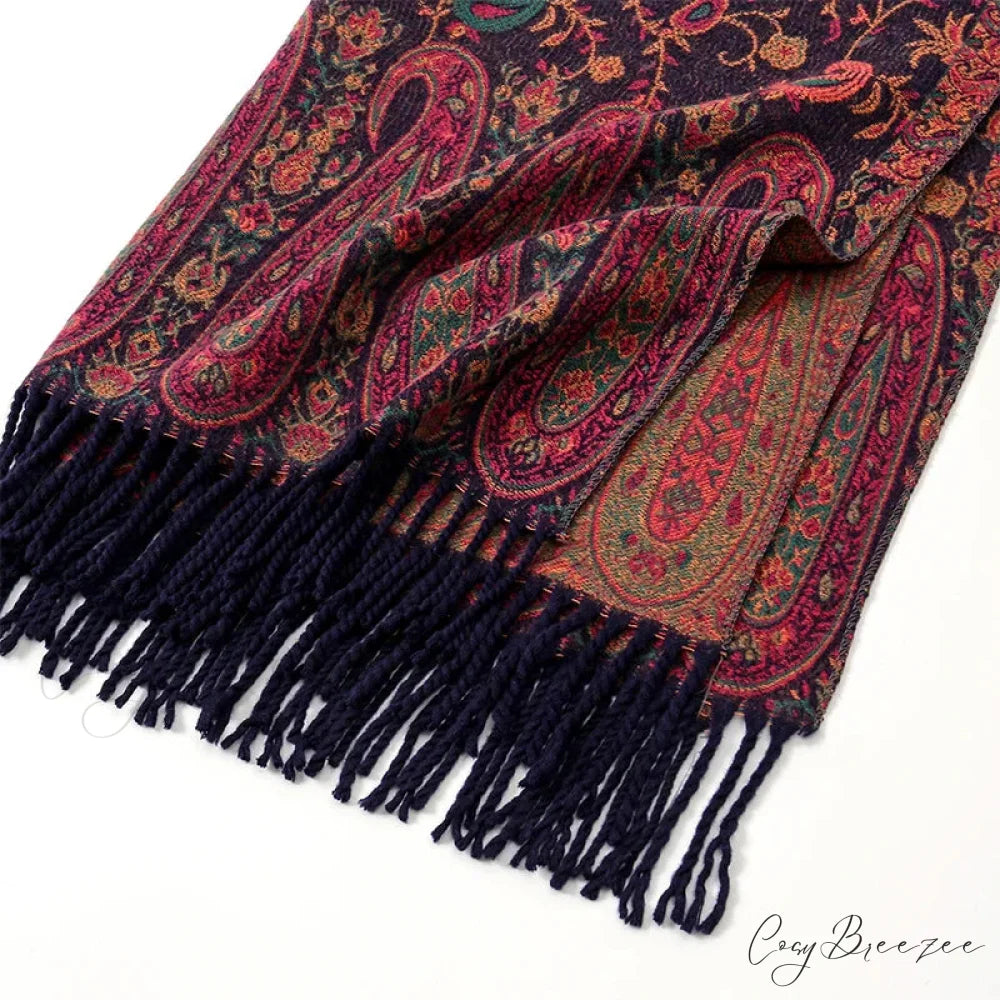 Paisley Print Cashmere Winter Scarf scarf-241228