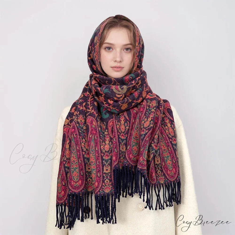 Paisley Print Cashmere Winter Scarf scarf-241228
