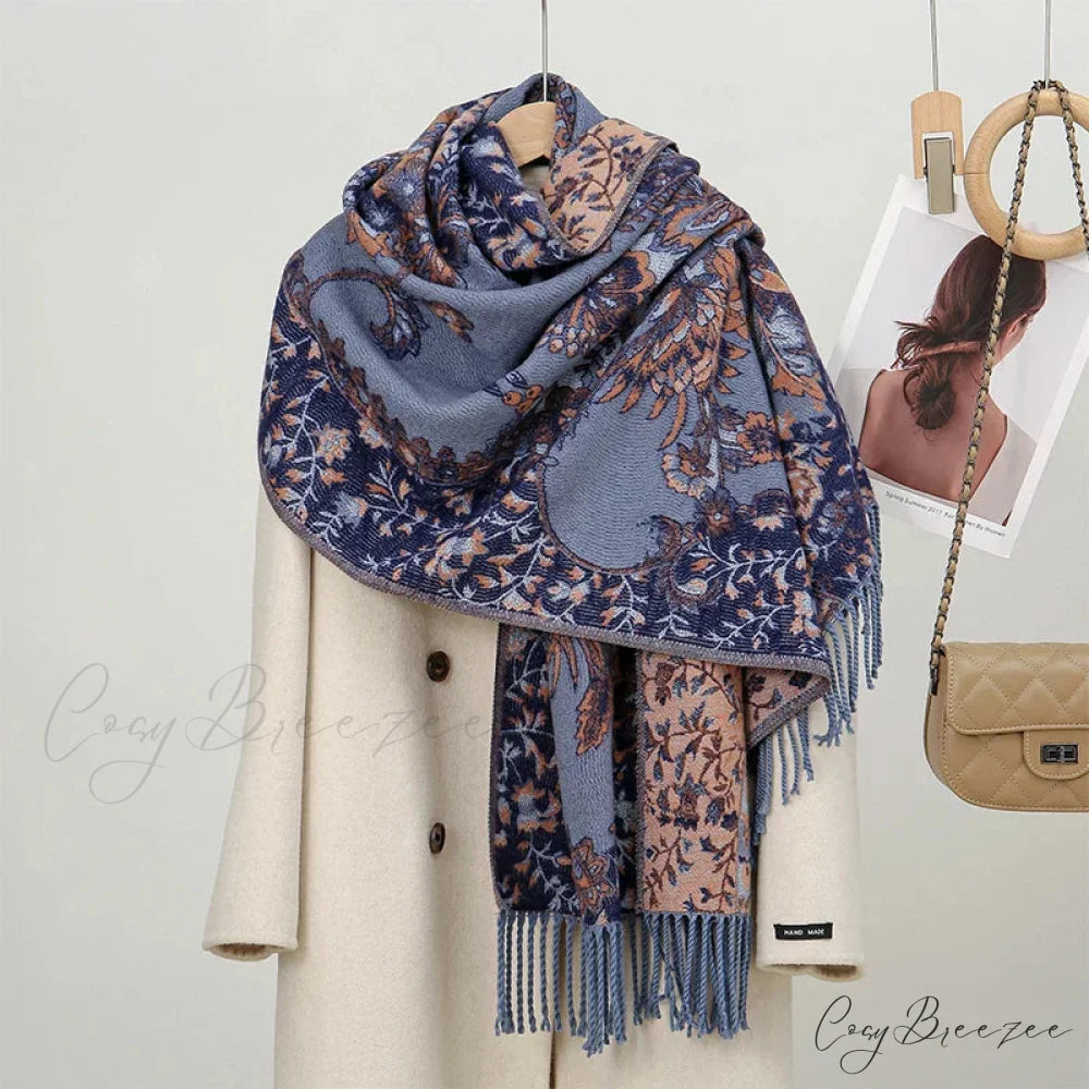Paisley Print Cashmere Winter Scarf Color13 scarf-241228