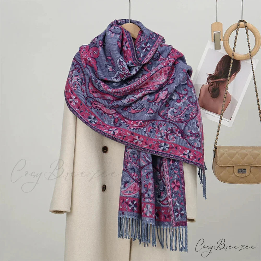 Paisley Print Cashmere Winter Scarf Color17 scarf-241228