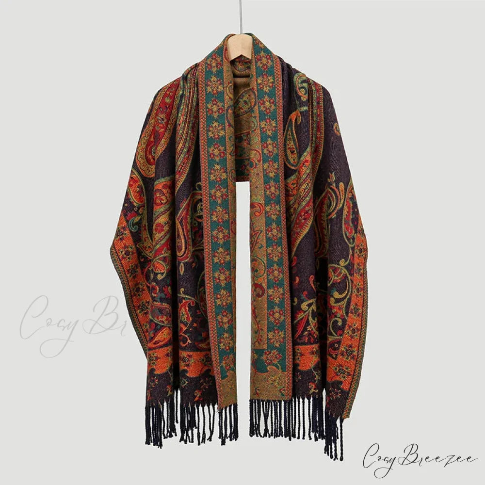 Paisley Print Cashmere Winter Scarf Color2 scarf-241228