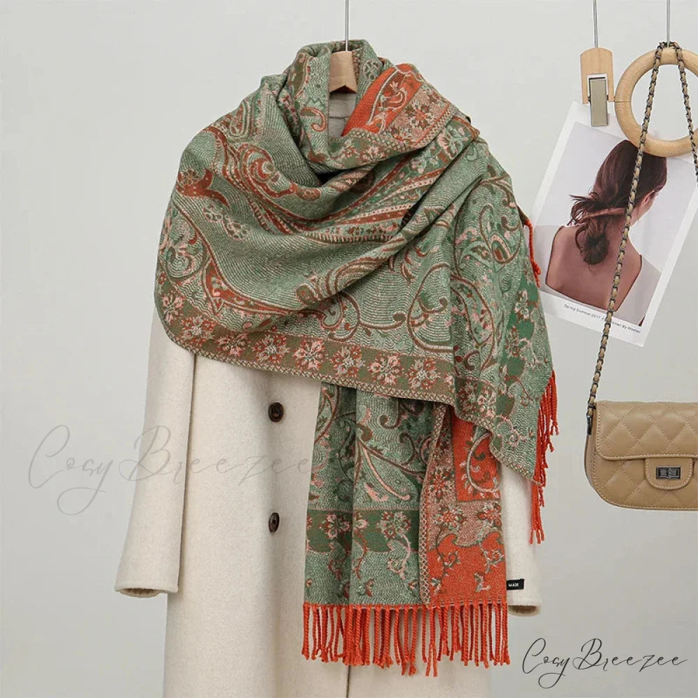 Paisley Print Cashmere Winter Scarf Color3 scarf-241228