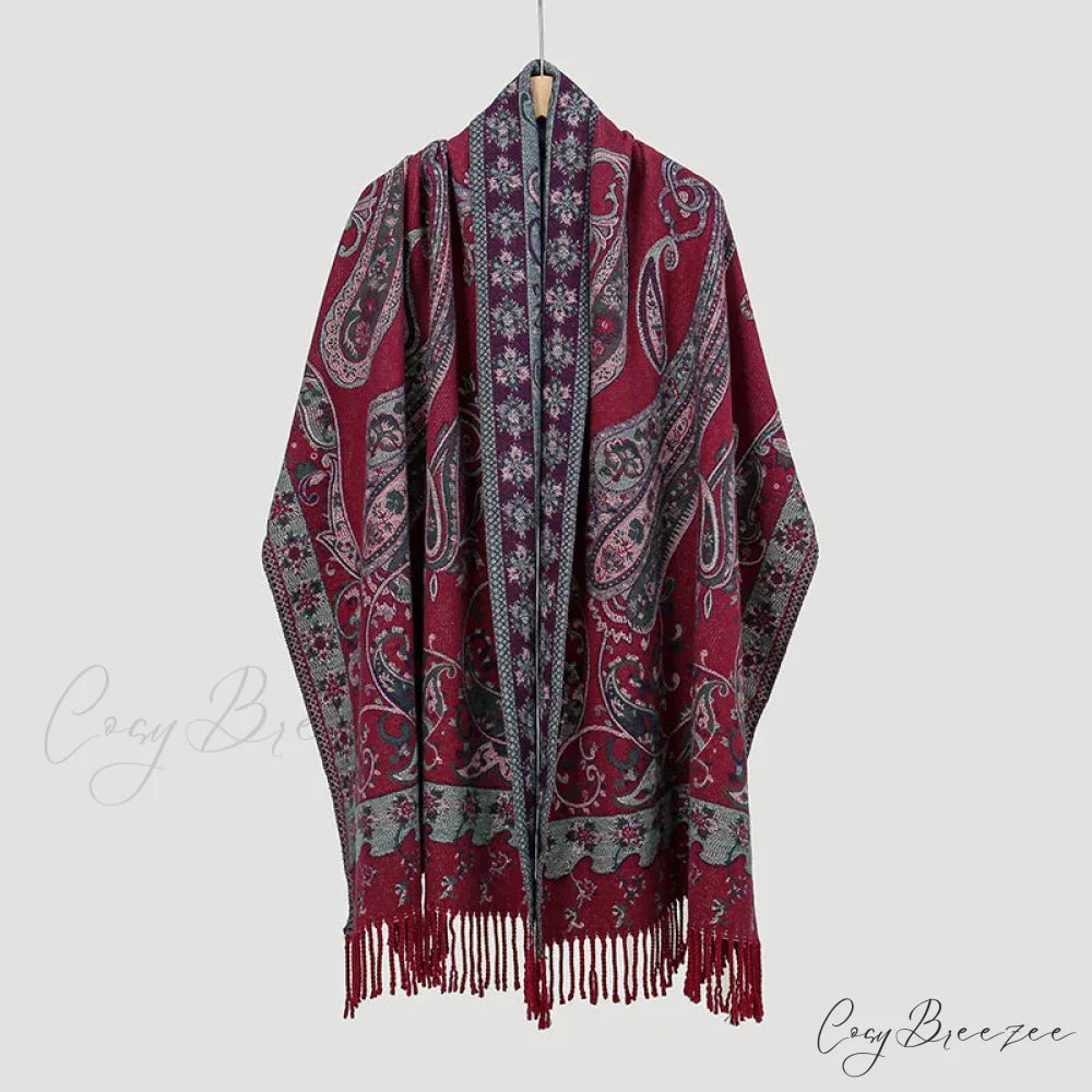 Paisley Print Cashmere Winter Scarf Color4 scarf-241228