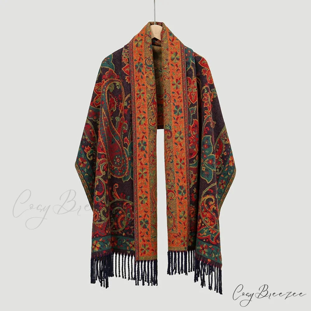 Paisley Print Cashmere Winter Scarf Color8 scarf-241228