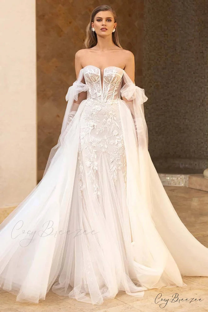 Passionate Love Graceful A-line Wedding Dress Ivory / 2