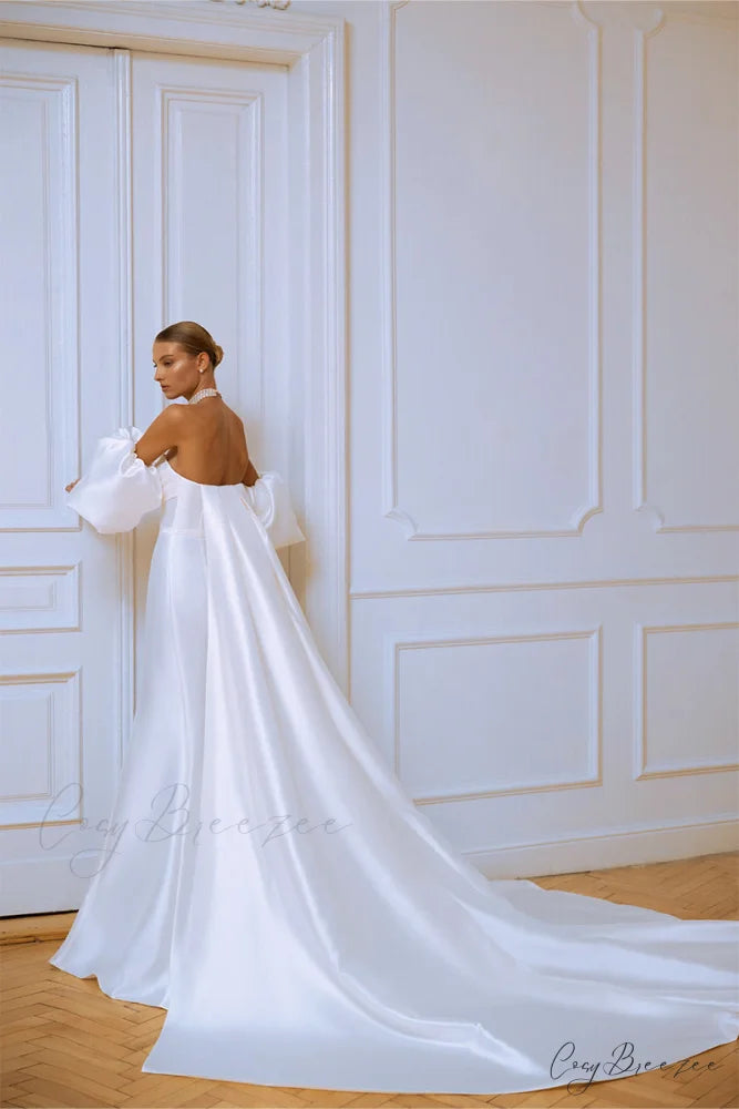 Passionate Love Strapless Trendy Satin Wedding Gown