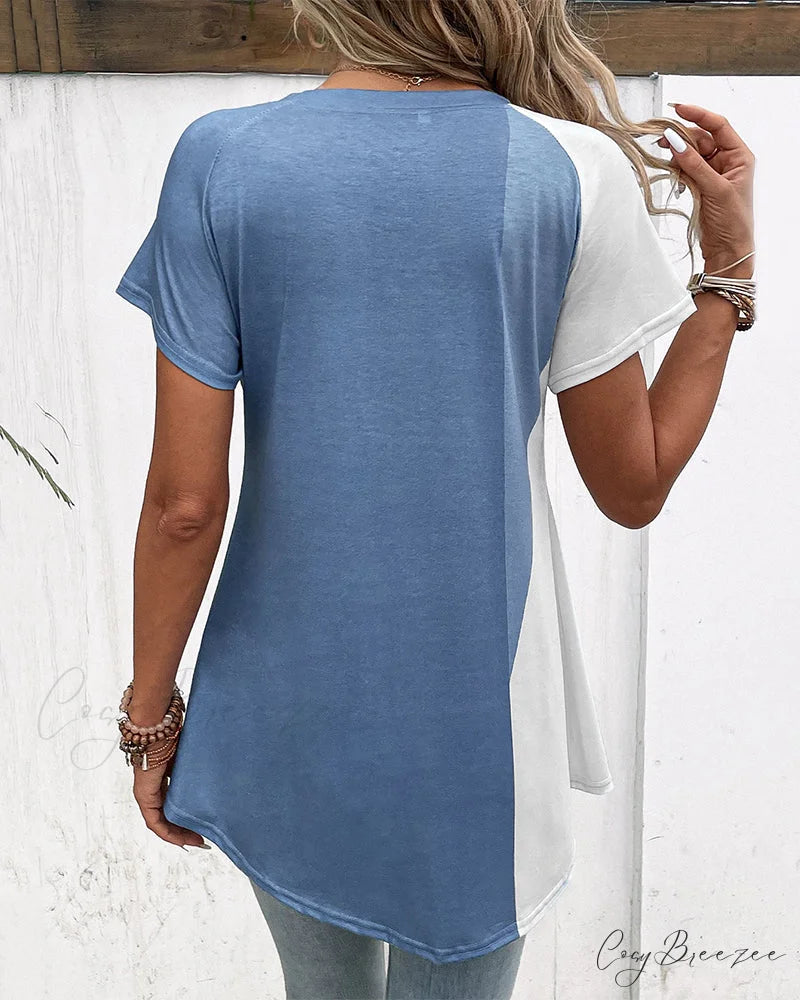 Patchwork Flowered Design T-Shirt