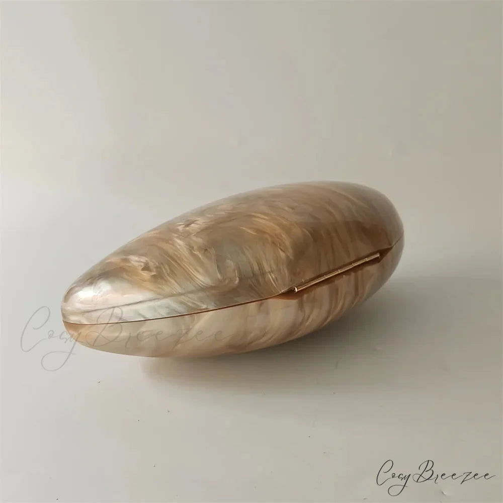 Pearl Brown Marble Acrylic Evening Clutch Bag clutchbag-250126