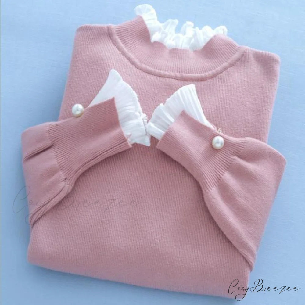 Pearl Embellished Holly Sweater XXS / Pink