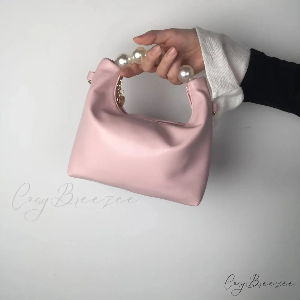 Pearl Handle Fashion Clutch Pink clutchbag-250126