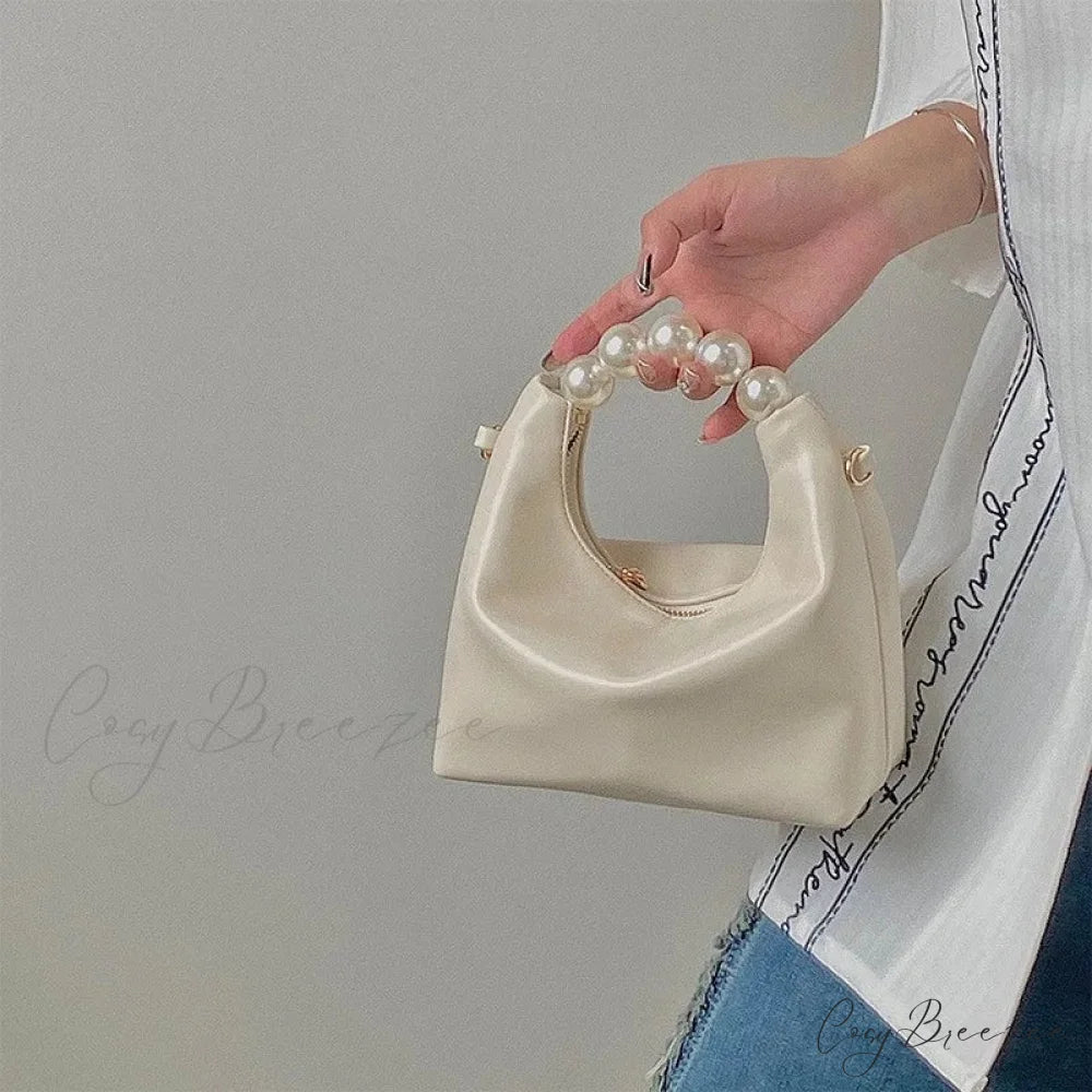 Pearl Handle Fashion Clutch White clutchbag-250126