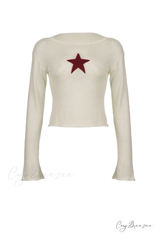 Pentagram Jacquard Crimping Jumper