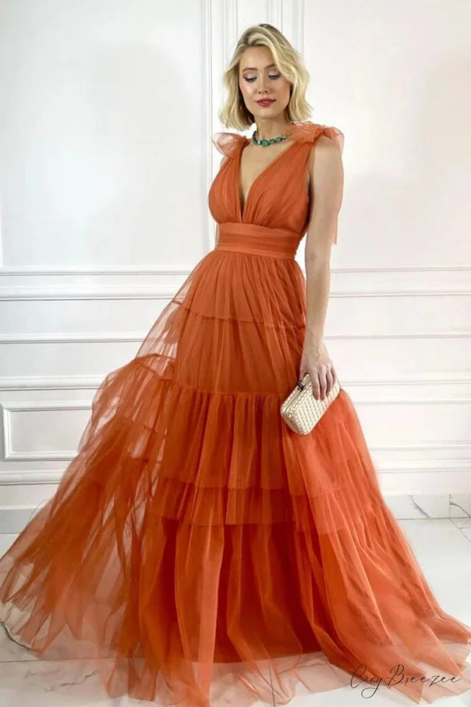 Perfect Romance Graceful Sleeveless Maxi Dress Burnt Orange / 2