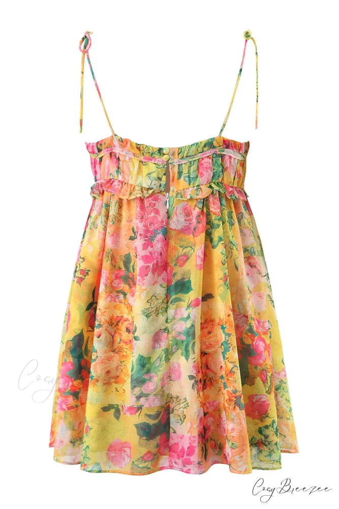 Perfect Vacay Floral Trendy Print Mini Dress
