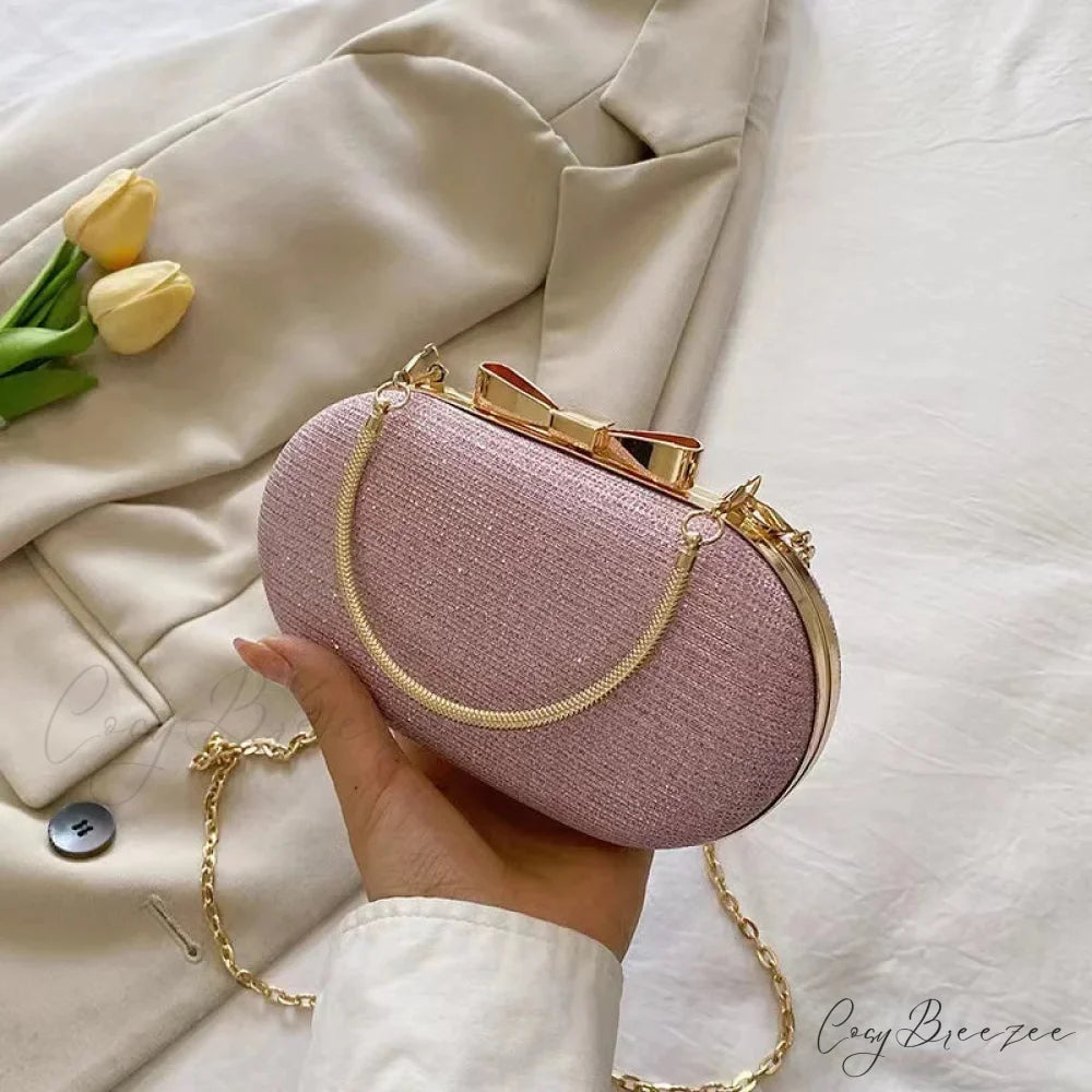 Pink Bling Sequins Evening Designer Luxury Crossbody Clutch Bag Pink clutchbag-250126