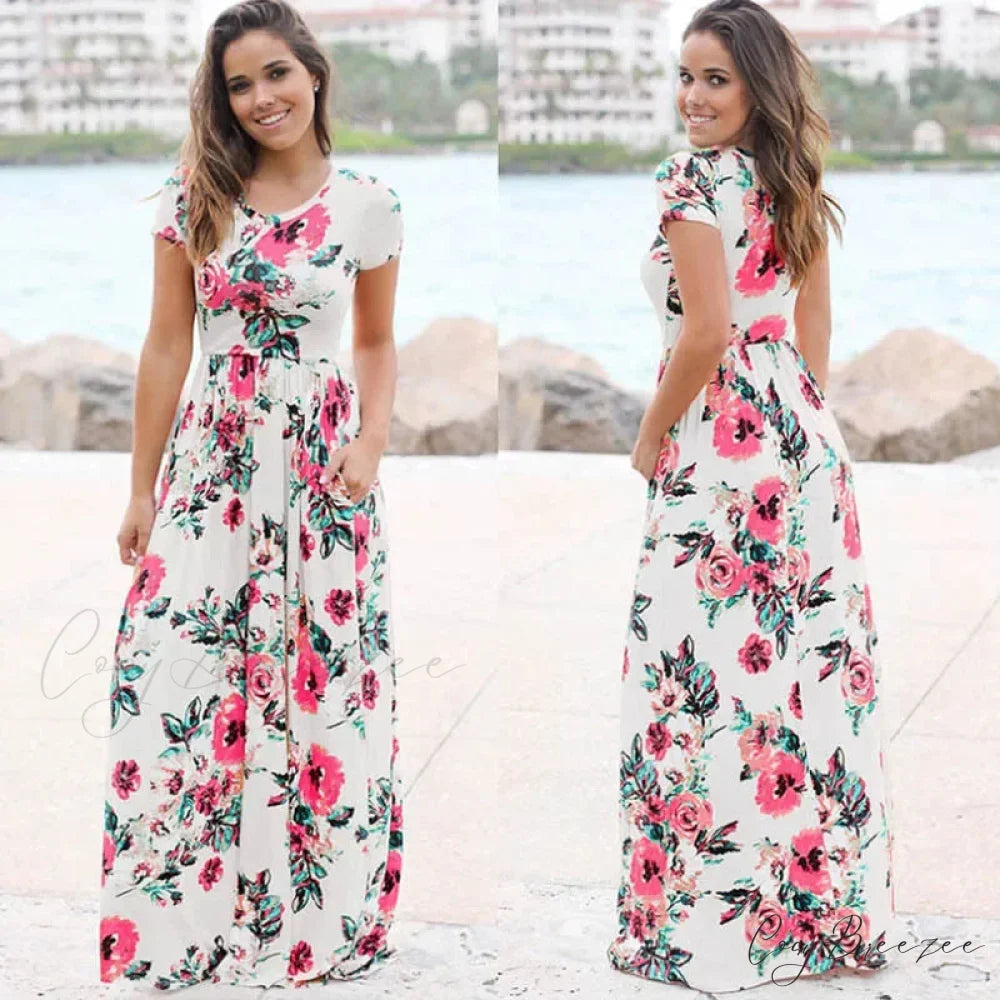 Pink Boho Floral Maxi Dress White2 / S oldfloraldress-250126