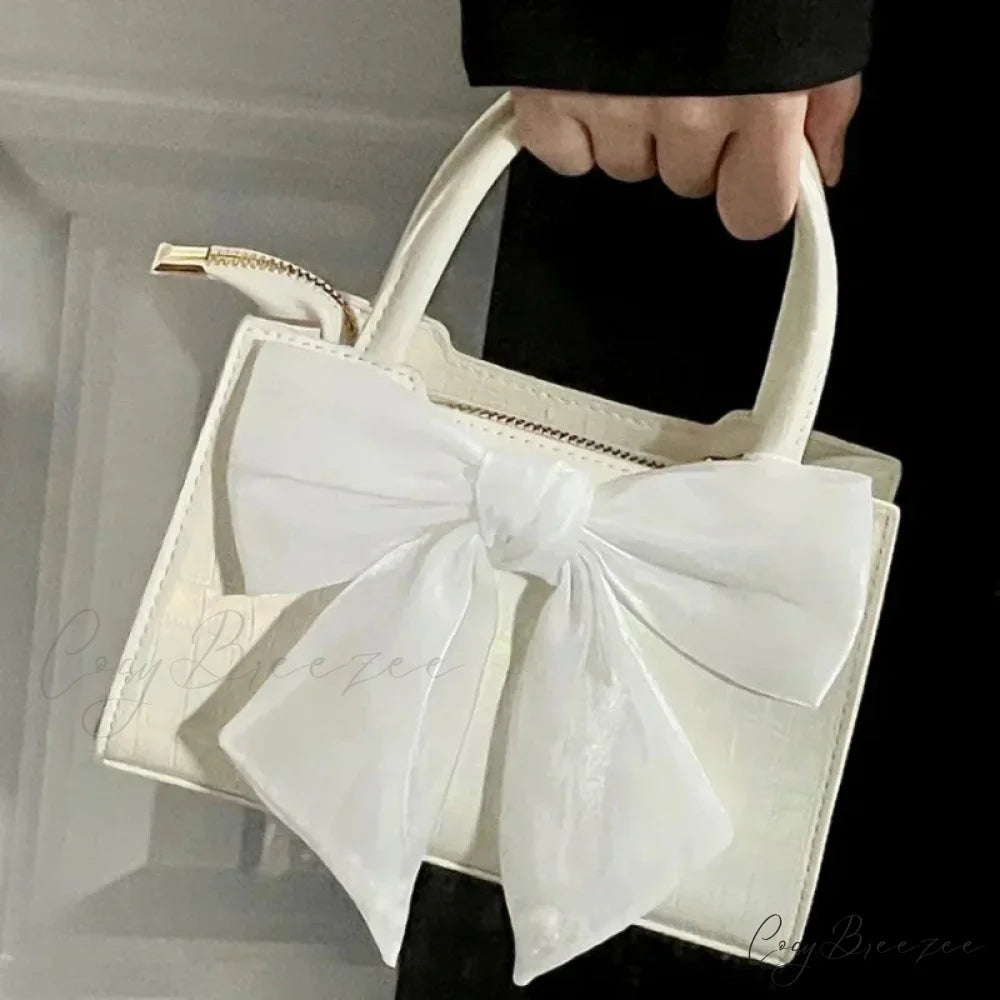 Pink Bowknot Small Square Crossbody Bag handbag-250126