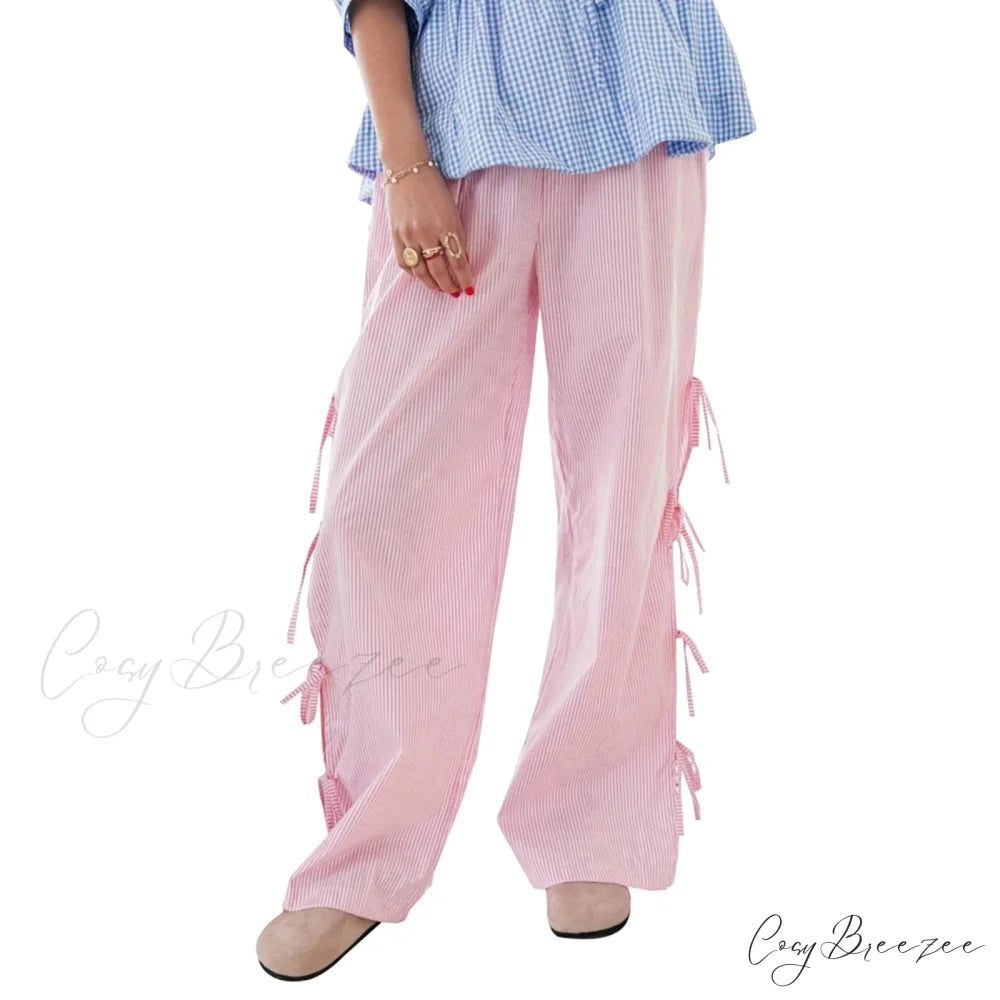 Pink Casual Jogger Tech Low-Waist Cargo Pant Pink Stripe / S pant-250223