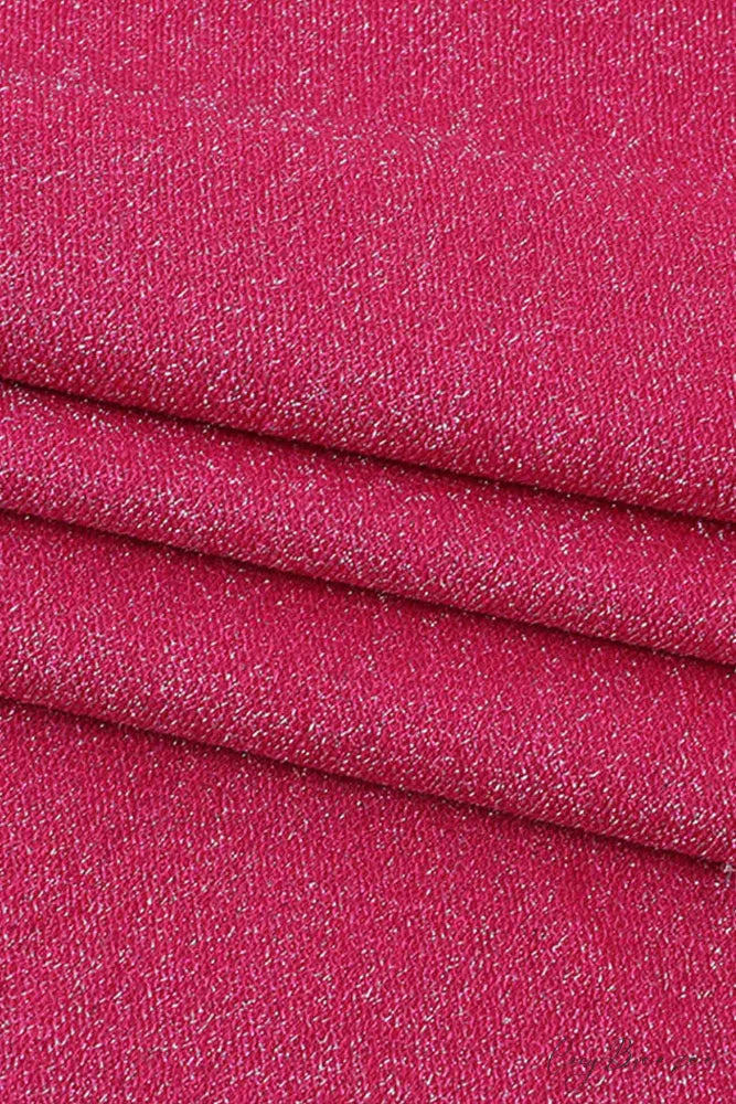 Pink Glitter Tie-back Dress with Slit