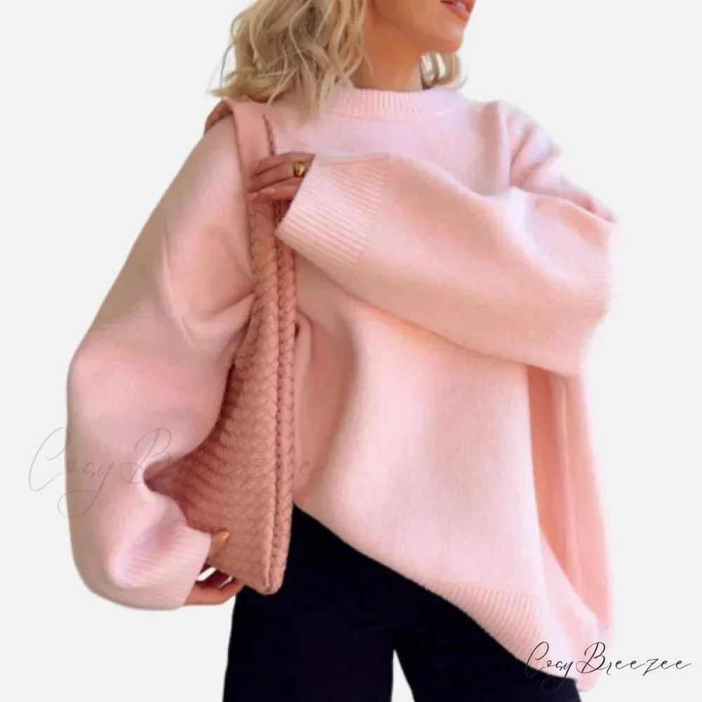 Pink Streetwear O-neck Sweater Pink / S swraters-241228