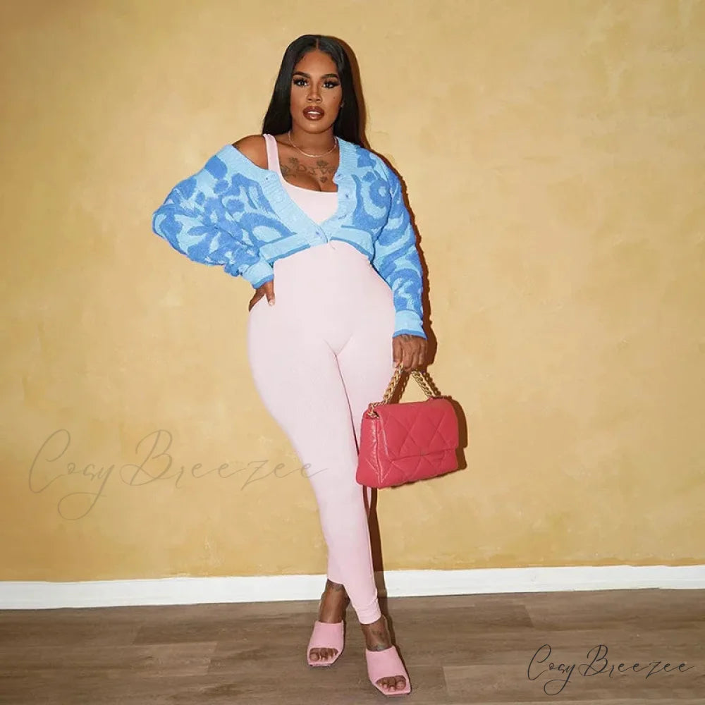 Pink Y2K Urban Knit Cardigan cardigans-241228
