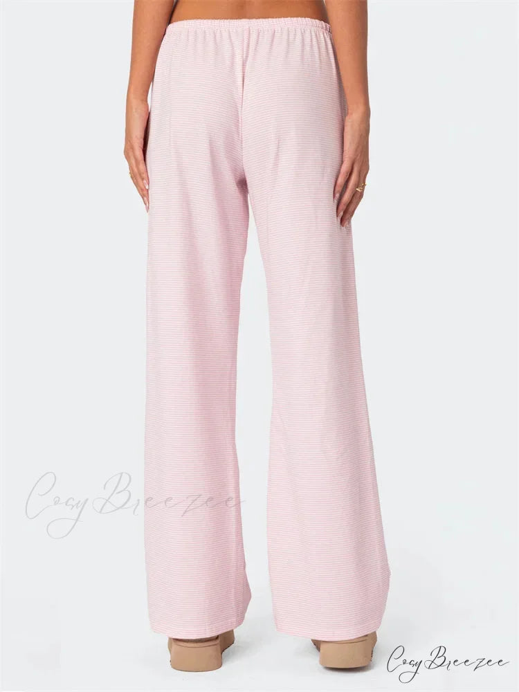 Plaid Elevated-Waist Pull-Tie Spacious Streetwear Pant pant-250223
