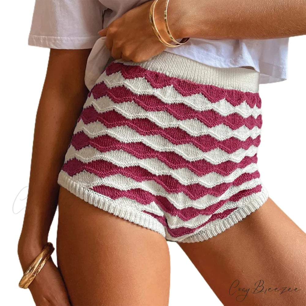 Plaid Gathered Frilled Bloomers Short Fuchsia / S short-250223