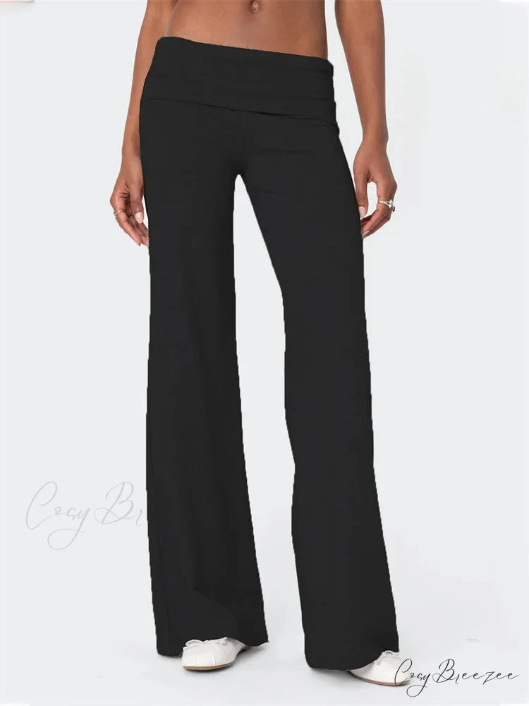 Plaid Split Tie-Up Loose Spacious Summer Pant BLACK / S pant-250223