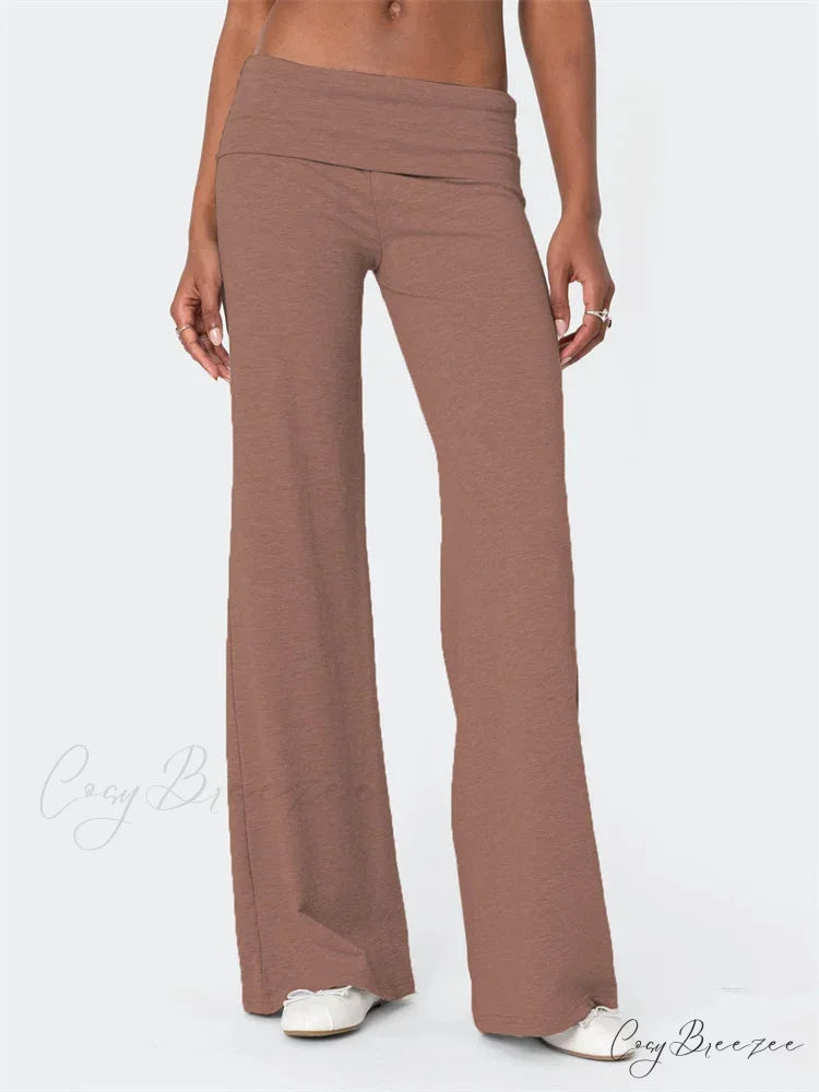 Plaid Split Tie-Up Loose Spacious Summer Pant BROWN / S pant-250223